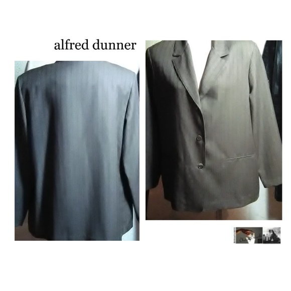 Alfred Dunner New Brown Pinstripe Blazer Size 16 - Picture 1 of 6